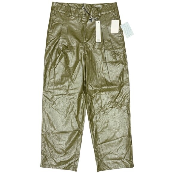 NWT Women's NSR Faux Leather‎ High Waist Trouser Ankle Pant | Size L - Picture 2 of 8